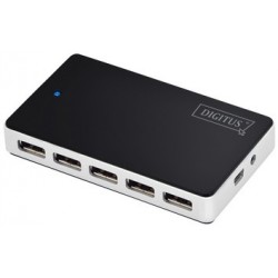 Digitus hub usb 2.0, 10 ports, noir