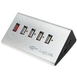 Logilink hub usb 2.0 avec bloc d'alimentation, 4 ports +