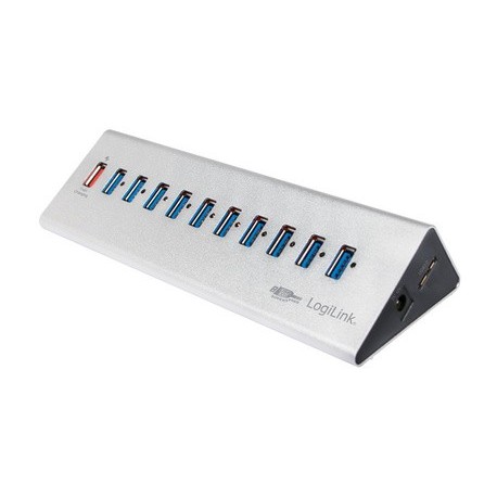 Logilink hub usb 3.0 avec bloc d'alimentation,10 ports +