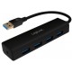 Logilink hub usb 3.0, 4 ports, boîtier en plastique, noir