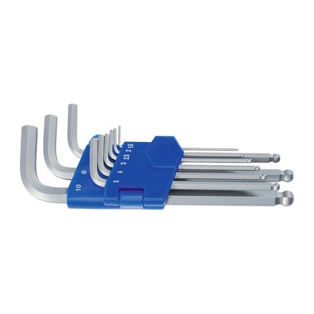 Heytec kit de clés à six pans avec tête sphérique, longues