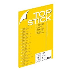 Top stick étiquettes cd/dvd, diamètre: 117 mm, blanc