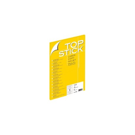 Top stick étiquettes cd/dvd, diamètre: 117 mm, blanc