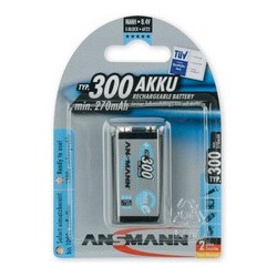Ansmann pile rechargeable nimh maxe, bloc e 9v, 300 mah