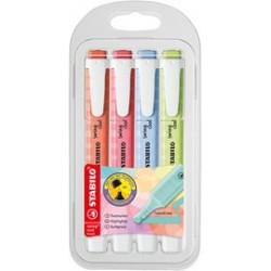 Stabilo surligneur swing cool pastel edition, étui pet de 4