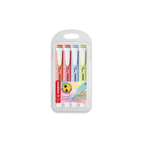 Stabilo surligneur swing cool pastel edition, étui pet de 4
