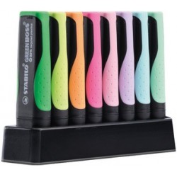 Stabilo surligneur green boss pastel, set de bureau de 8