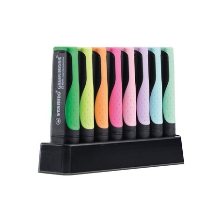 Stabilo surligneur green boss pastel, set de bureau de 8