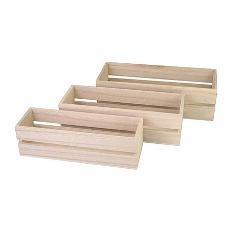 Kreul boîte en bois, rectangulaire, kit de 3