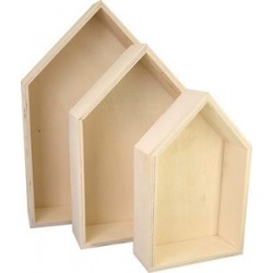Kreul boîte en bois "maison", kit de 3