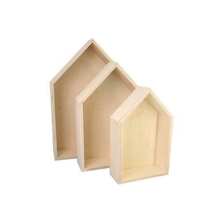 Kreul boîte en bois "maison", kit de 3