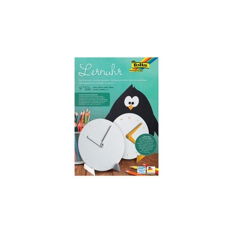 Folia horloge éducative, en carton, 7 pièces