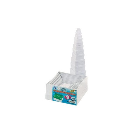 Folia boîtes de cadeau "rond", 12 tailles assorties, blanc