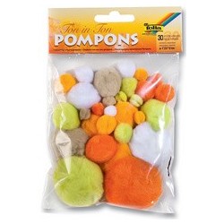 Folia pompons, 30 pièces, assortiment de jaune