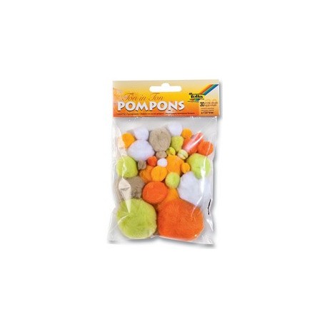 Folia pompons, 30 pièces, assortiment de vert