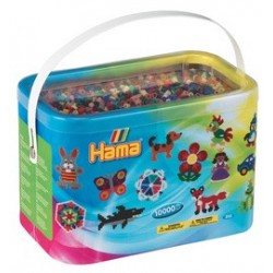 Hama perles à repasser midi "mélange", 30.000 pièces, seau