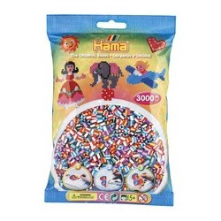 Hama perles à repasser midi "perles à rayures mix 90", dans