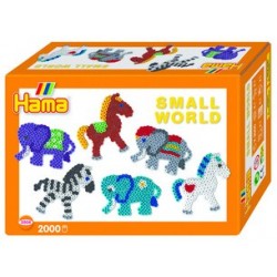 Hama perles à repasser midi "small world animaux", coffret
