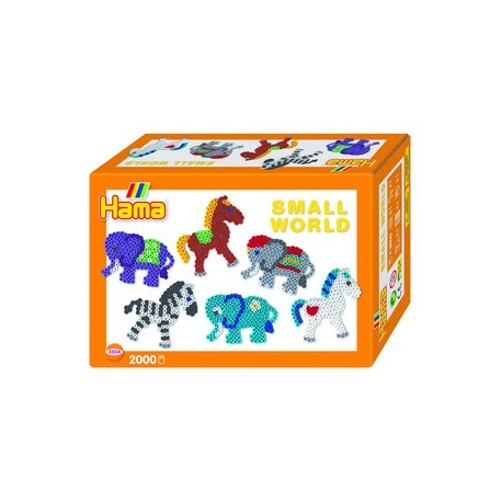 Hama perles à repasser midi "small world animaux", coffret