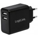 Logilink chargeur secteur usb, 2x usb, 12 watts, blanc