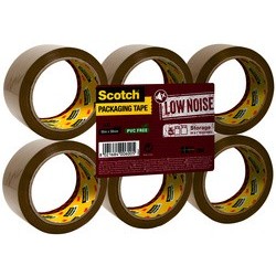3m scotch ruban adhésif d'emballage low noise, 50 mm x 66 m