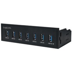 Logilink hub usb 3.0 de 5,25" avec port de chargement rapide