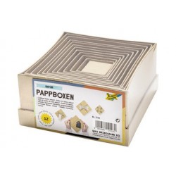 Folia boîtes en carton natur, carré, assortiment de 12
