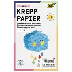 Folia rouleau de papier crêpon basic, 500 mm x 2 m, assorti