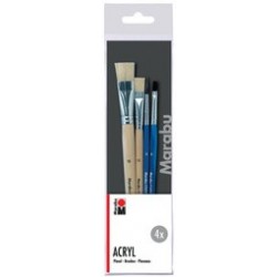 Marabu set de pinceaux pour l'acrylique acryl, 4 pièces