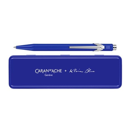 Caran d'ache stylo à bille rétractable 849 klein blue, bleu