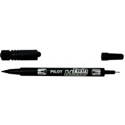 Pilot marqueur permanent "twin marker", extra fin, noir