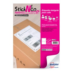 Avery 500 étiquettes intégrées stick'ngo , 120 x 164 mm, blanc