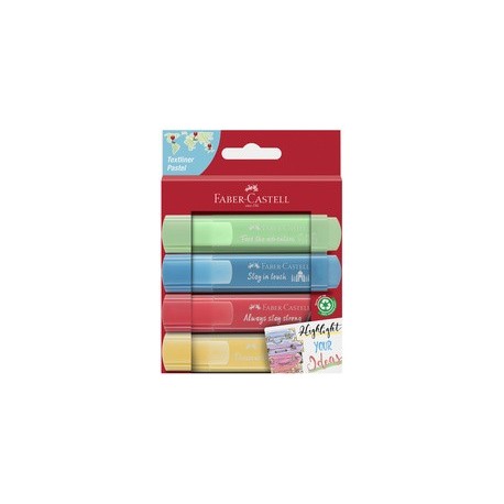 Faber-castell surligneur textliner 1546 pastel, étui de 8