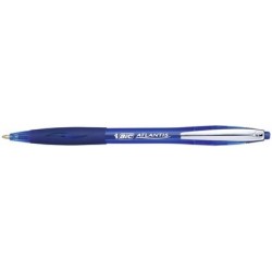 Bic stylo à bille rétractable atlantis soft, bleu