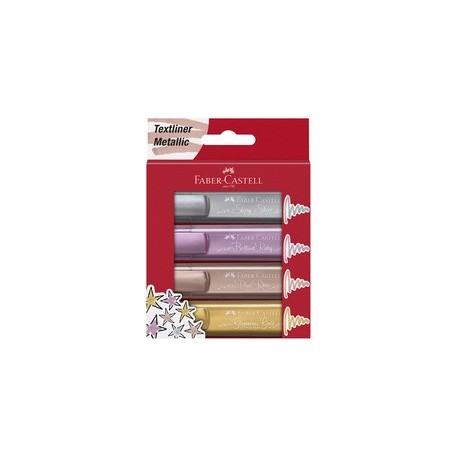 Faber-castell surligneur textliner 1546 metallic, étui de 8