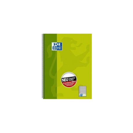 Oxford cahier à spirale "karli", format a4+, vert, 160 pages