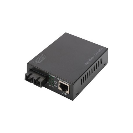 Digitus convertisseur média gigabit poe, rj45/sc, multimode