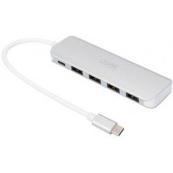 Digitus hub usb-c 3.0, 4 ports, argent