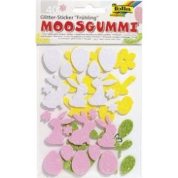 Folia sticker pailleté caoutchouc mousse "printemps"