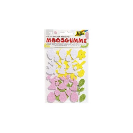 Folia sticker pailleté caoutchouc mousse "printemps"