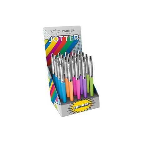 Parker stylo à bille rétractable jotter pop art, présentoir