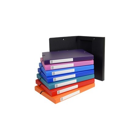 Exacompta boîte de classement opaque, pp, 25 mm, rouge (LOT DE 8)