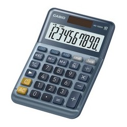 Casio calculatrice de bureau ms-100em, 10 chiffres, argent