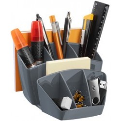 Cep multipot à crayons ceppro, 8 compartiments, gris