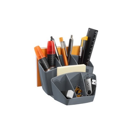 Cep multipot à crayons ceppro, 8 compartiments, gris