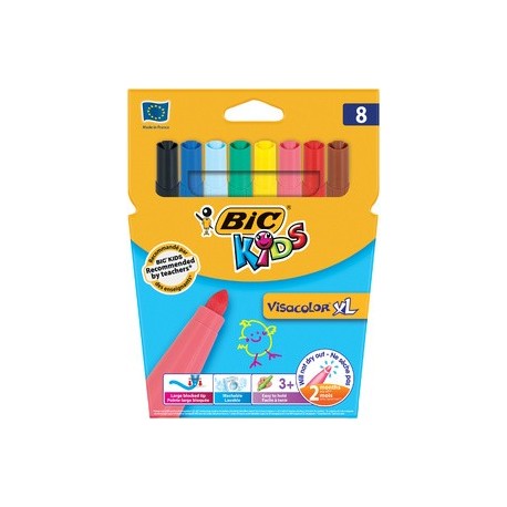 Bic kids feutre visacolor, étui en carton de 8