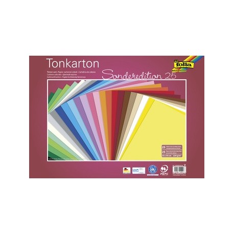 Folia carton teinté, (l)350 x (h)500 mm, 220 g/m2, assorti