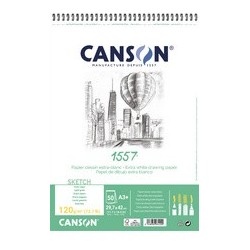 Canson album spiralé papier dessin 1557, a5, 180 g/m2