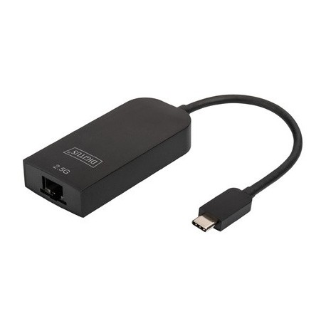 Digitus adaptateur usb type-c gigabit ethernet, noir