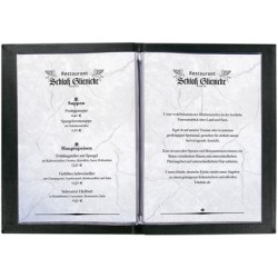 Sigel chemise pour carte de menu, a5, noir, reliure à